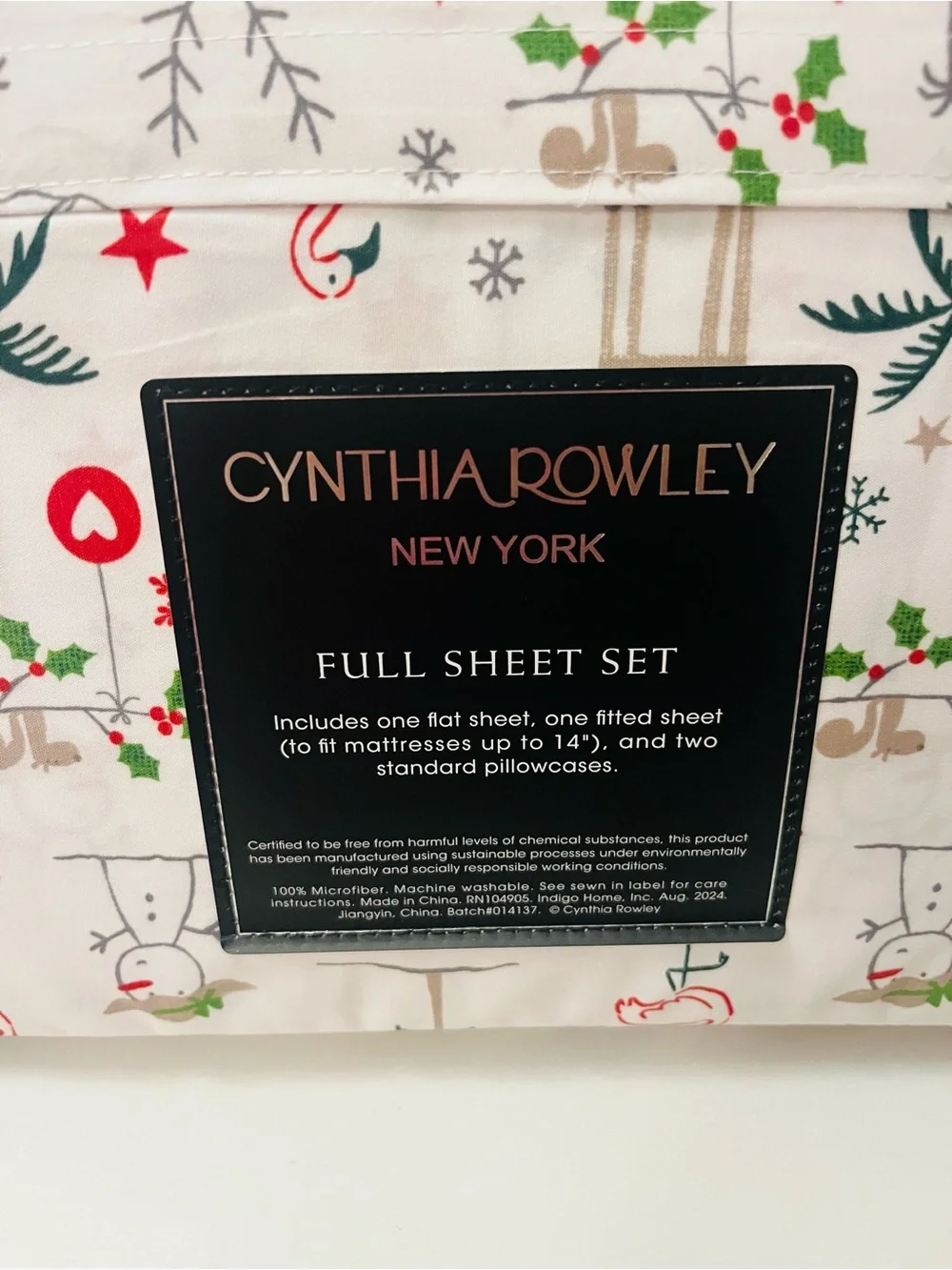 Cynthia Rowley & London Kaye Lot of 2 Full Sheet Sets Parisian Pastry Christmas